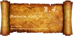 Manheim Ajád névjegykártya
